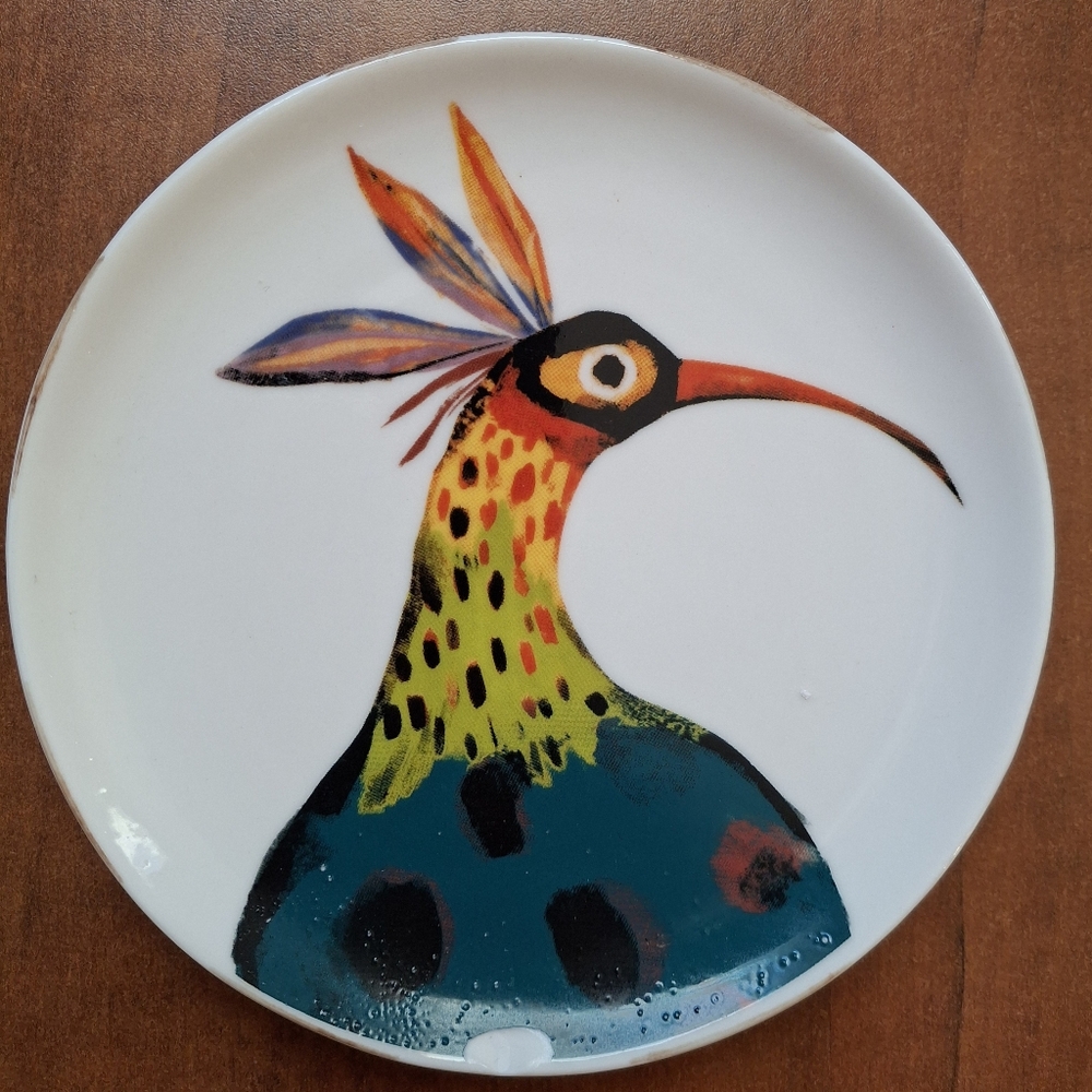 6" Round Stoneware Animal Plate By Creative Co-Op Inc ☆Has 1 Small Chip☆